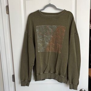 Aerie Olive and Rust Graphic Sweatshirt